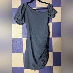 NWT Susana Monaco Gathered Sleeve Open Shoulder Ruched Dress - Size S